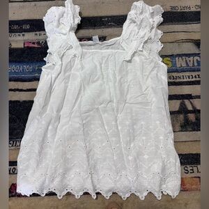 Old Navy White eyelet Sleeveless Blouse large tall